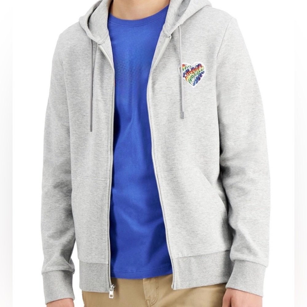 Michael Kors Gray Hoodie with Heart Detail